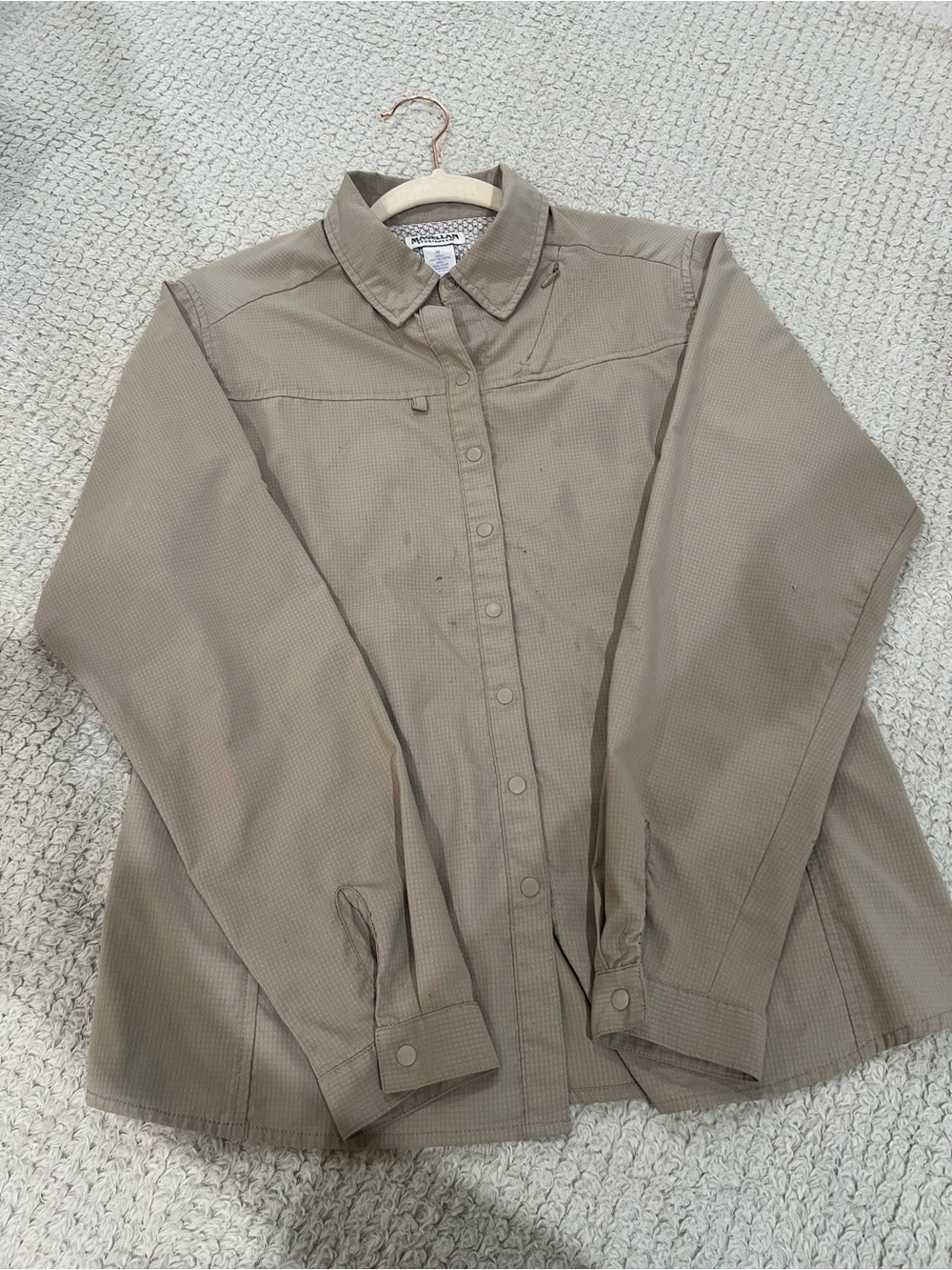 Magellan Outdoors Light Tan Button-Up Shirt